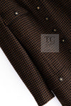 CHANEL 96A Vintage Brown Black Houndstooth Dress Coat 38 シャネル ヴィンテージ ブラウン ブラック 千鳥格子 ココボタン ワンピース コート 即発