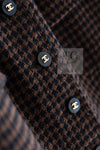 CHANEL 96A Vintage Brown Black Houndstooth Dress Coat 38 シャネル ヴィンテージ ブラウン ブラック 千鳥格子 ココボタン ワンピース コート 即発