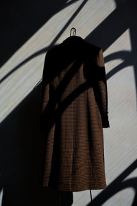 CHANEL 96A Vintage Brown Black Houndstooth Dress Coat 38 シャネル ヴィンテージ ブラウン ブラック 千鳥格子 ココボタン ワンピース コート 即発