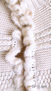 CHANEL 06A Ivory Creme Cashmere Mohair Cape Cardigan 38 46 48 50 シャネル カシミア モヘア アイボリー クリーム ポンチョ ケープ カーディガン 即発