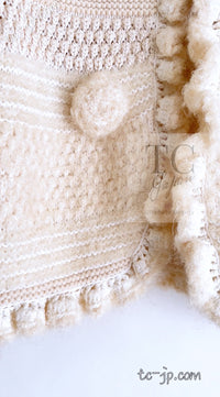 CHANEL 06A Ivory Creme Cashmere Mohair Cape Cardigan 38 46 48 50 シャネル カシミア モヘア アイボリー クリーム ポンチョ ケープ カーディガン 即発