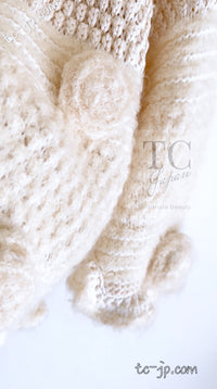 CHANEL 06A Ivory Creme Cashmere Mohair Cape Cardigan 38 46 48 50 シャネル カシミア モヘア アイボリー クリーム ポンチョ ケープ カーディガン 即発