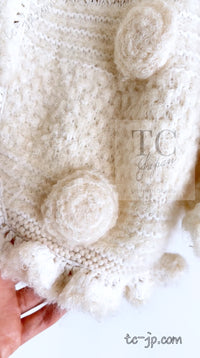 CHANEL 06A Ivory Creme Cashmere Mohair Cape Cardigan 38 46 48 50 シャネル カシミア モヘア アイボリー クリーム ポンチョ ケープ カーディガン 即発