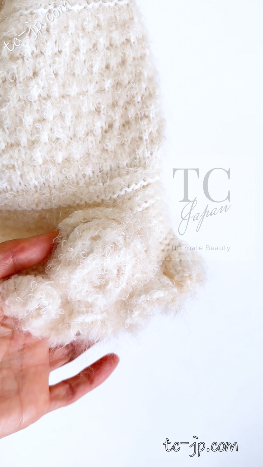 CHANEL 06A Ivory Creme Cashmere Mohair Cape Cardigan 38 46 48 50 シャネル カシミア モヘア アイボリー クリーム ポンチョ ケープ カーディガン 即発