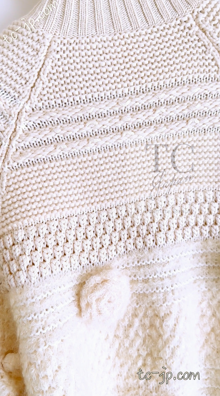 CHANEL 06A Ivory Creme Cashmere Mohair Cape Cardigan 38 46 48 50 シャネル カシミア モヘア アイボリー クリーム ポンチョ ケープ カーディガン 即発