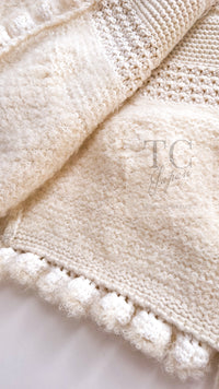 CHANEL 06A Ivory Creme Cashmere Mohair Cape Cardigan 38 46 48 50 シャネル カシミア モヘア アイボリー クリーム ポンチョ ケープ カーディガン 即発