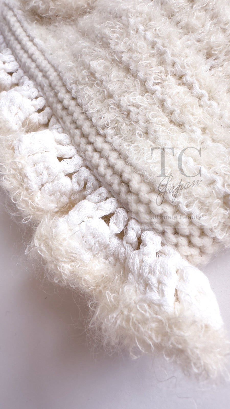 CHANEL 06A Ivory Creme Cashmere Mohair Cape Cardigan 38 46 48 50 シャネル カシミア モヘア アイボリー クリーム ポンチョ ケープ カーディガン 即発