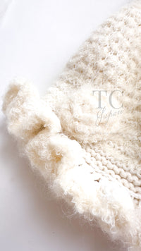 CHANEL 06A Ivory Creme Cashmere Mohair Cape Cardigan 38 46 48 50 シャネル カシミア モヘア アイボリー クリーム ポンチョ ケープ カーディガン 即発