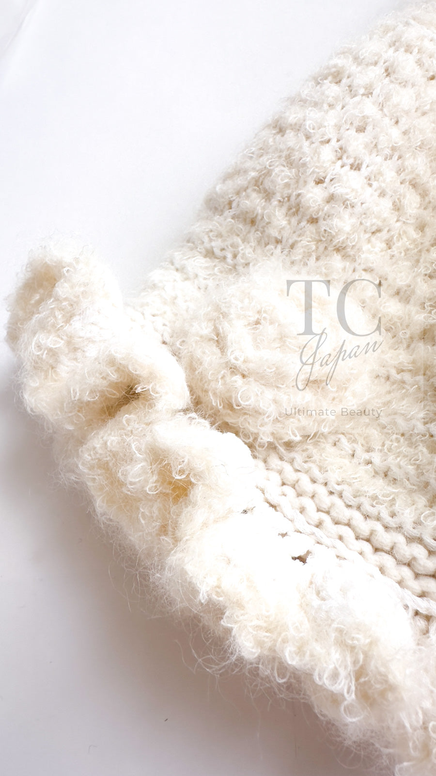 CHANEL 06A Ivory Creme Cashmere Mohair Cape Cardigan 38 46 48 50 シャネル カシミア モヘア アイボリー クリーム ポンチョ ケープ カーディガン 即発