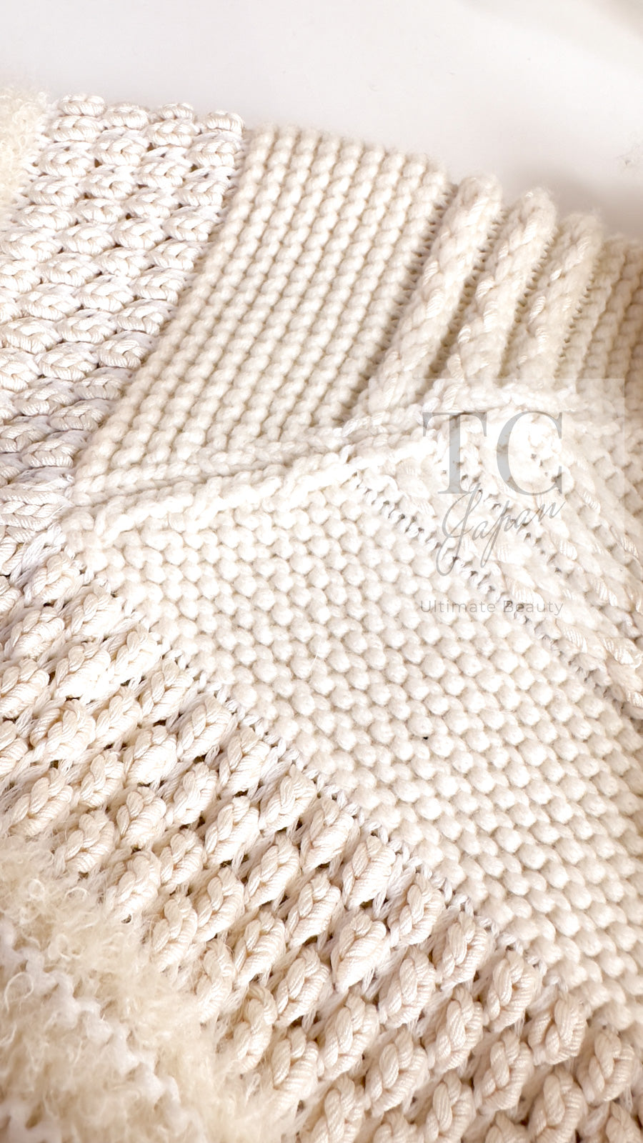CHANEL 06A Ivory Creme Cashmere Mohair Cape Cardigan 38 46 48 50 シャネル カシミア モヘア アイボリー クリーム ポンチョ ケープ カーディガン 即発