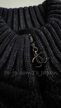 CHANEL 09A Black Quilted Wool Jacket Cardigan Blouson 38 シャネル ブラック キルト ウール ジャケット カーディガン ブルゾン 即発