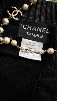 CHANEL 09A Black Quilted Wool Jacket Cardigan Blouson 38 シャネル ブラック キルト ウール ジャケット カーディガン ブルゾン 即発