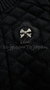 CHANEL 09A Black Quilted Wool Jacket Cardigan Blouson 38 シャネル ブラック キルト ウール ジャケット カーディガン ブルゾン 即発