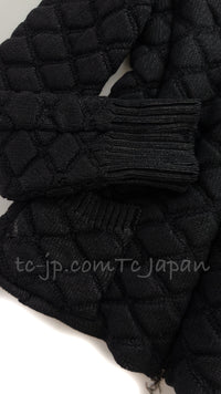 CHANEL 09A Black Quilted Wool Jacket Cardigan Blouson 38 シャネル ブラック キルト ウール ジャケット カーディガン ブルゾン 即発
