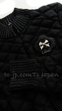 CHANEL 09A Black Quilted Wool Jacket Cardigan Blouson 38 シャネル ブラック キルト ウール ジャケット カーディガン ブルゾン 即発
