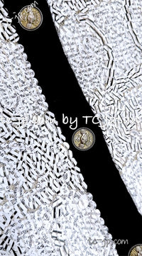 CHANEL 08S White Black CC Logo Sequins Cashmere Cardigan 38 シャネル ホワイト ブラック CC ロゴ スパンコール カシミア カーディガン 即発 - TC JAPAN
