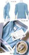 CHANEL 13C Baby Blue Cashmere Linen Super Soft Knit Cardigan 34 シャネル ベビー ブルー カシミア リネン ふんわり柔らか ニット カーディガン 即発