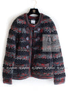 CHANEL 11A Charcoal Red Wool Cashmere Alpaca Knit Cardigan 36 38 シャネル チャコール レッド ウール カシミア アルパカ カーディガン 即発