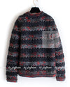 CHANEL 11A Charcoal Red Wool Cashmere Alpaca Knit Cardigan 36 38 シャネル チャコール レッド ウール カシミア アルパカ カーディガン 即発