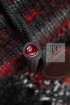 CHANEL 11A Charcoal Red Wool Cashmere Alpaca Knit Cardigan 36 38 シャネル チャコール レッド ウール カシミア アルパカ カーディガン 即発