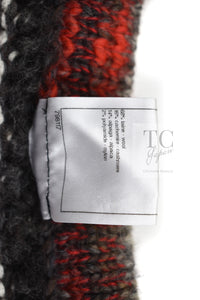 CHANEL 11A Charcoal Red Wool Cashmere Alpaca Knit Cardigan 36 38 シャネル チャコール レッド ウール カシミア アルパカ カーディガン 即発