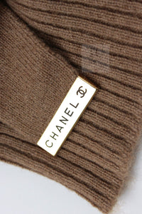 CHANEL 89A Brown Camel Hair CC Gold Button Knit Cardigan 38 40 シャネル キャメル ベージュ CC ゴールド ココボタン ニット カーディガン 即発