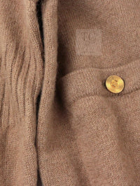 CHANEL 89A Brown Camel Hair CC Gold Button Knit Cardigan 38 40 シャネル キャメル ベージュ CC ゴールド ココボタン ニット カーディガン 即発