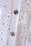 CHANEL 12S White Cotton Eye-let V-Neck Knit Cardigan 38 シャネル ホワイト コットン アイレット Vネック ニット カーディガン 即発