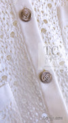 CHANEL 12S White Cotton Eye-let V-Neck Knit Cardigan 38 シャネル ホワイト コットン アイレット Vネック ニット カーディガン 即発
