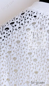 CHANEL 12S White Cotton Eye-let V-Neck Knit Cardigan 38 シャネル ホワイト コットン アイレット Vネック ニット カーディガン 即発
