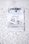 CHANEL 12S White Cotton Eye-let V-Neck Knit Cardigan 34 36 シャネル ホワイト コットン アイレット Vネック ニット カーディガン 即発