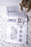 CHANEL 12S White Cotton Eye-let V-Neck Knit Cardigan 34 36 シャネル ホワイト コットン アイレット Vネック ニット カーディガン 即発