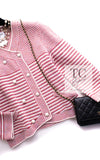 CHANEL 15S Red Stripe Knit Cardigan 42 シャネル レッド ストライプ ニット カーディガン 即発