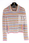 CHANEL 17C Marigold Creme Cotton Knit Biker Jacket Cardigan 38 シャネル マリゴールド クリーム コットン ニット ライダース ジャケット カーディガン 即発