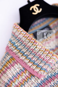 CHANEL 17C Marigold Creme Cotton Knit Biker Jacket Cardigan 38 シャネル マリゴールド クリーム コットン ニット ライダース ジャケット カーディガン 即発