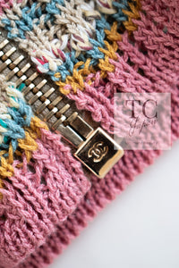 CHANEL 17C Marigold Creme Cotton Knit Biker Jacket Cardigan 38 シャネル マリゴールド クリーム コットン ニット ライダース ジャケット カーディガン 即発