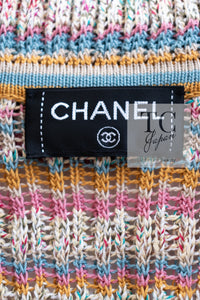 CHANEL 17C Marigold Creme Cotton Knit Biker Jacket Cardigan 38 シャネル マリゴールド クリーム コットン ニット ライダース ジャケット カーディガン 即発