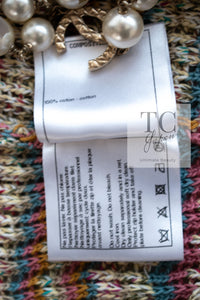 CHANEL 17C Marigold Creme Cotton Knit Biker Jacket Cardigan 38 シャネル マリゴールド クリーム コットン ニット ライダース ジャケット カーディガン 即発