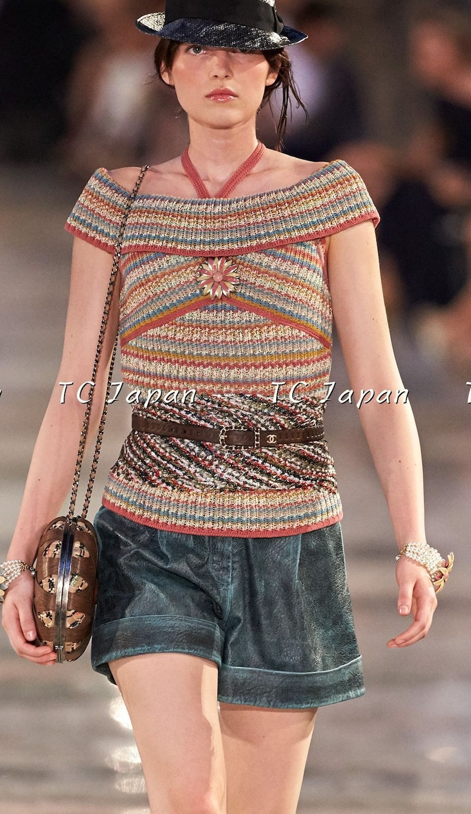CHANEL 17C Marigold Creme Cotton Knit Biker Jacket Cardigan 38 シャネル マリゴールド クリーム コットン ニット ライダース ジャケット カーディガン 即発