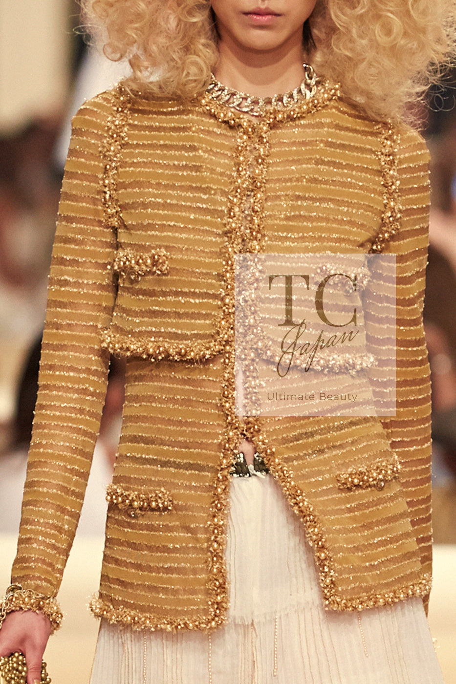 CHANEL 15C Navy Gold Metallic Pearl Trim Cardigan & Vest 38 シャネル ネイビー ゴールド メタリック パール トリミング カーディガン & ベスト 即発