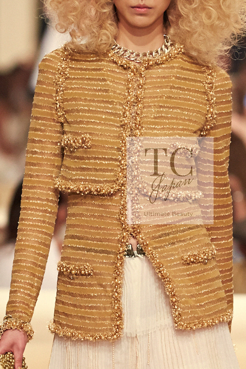 CHANEL 15C Navy Gold Metallic Pearl Trim Cardigan & Vest 38 シャネル ネイビー ゴールド メタリック パール トリミング カーディガン & ベスト 即発