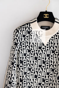 CHANEL 19N Black Ivory Logo Knit Tops Sweater 34 シャネル ブラック アイボリー ロゴ ニット トップス スウェット セーター 即発