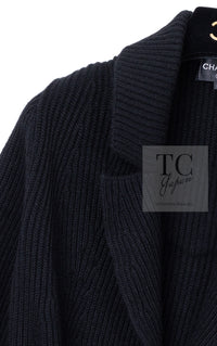 CHANEL 17B Black Gabrielle Coco Cashmere Coat Long Cardigan 38 40 シャネル ブラック ガブリエル ココ カシミア コート ロング カーディガン 即発