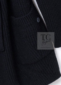 CHANEL 17B Black Gabrielle Coco Cashmere Coat Long Cardigan 38 40 シャネル ブラック ガブリエル ココ カシミア コート ロング カーディガン 即発