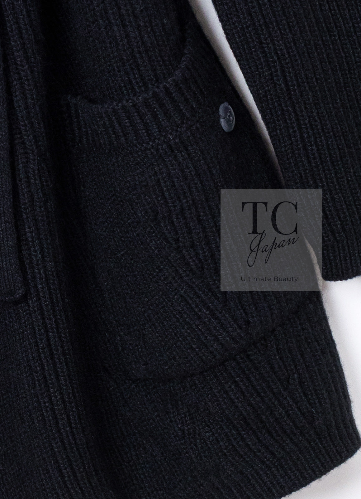 CHANEL 17B Black Gabrielle Coco Cashmere Coat Long Cardigan 38 40 シャネル ブラック ガブリエル ココ カシミア コート ロング カーディガン 即発