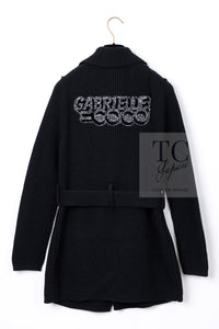 CHANEL 17B Black Gabrielle Coco Cashmere Coat Long Cardigan 38 40 シャネル ブラック ガブリエル ココ カシミア コート ロング カーディガン 即発