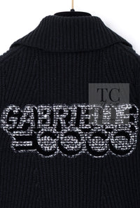 CHANEL 17B Black Gabrielle Coco Cashmere Coat Long Cardigan 38 40 シャネル ブラック ガブリエル ココ カシミア コート ロング カーディガン 即発