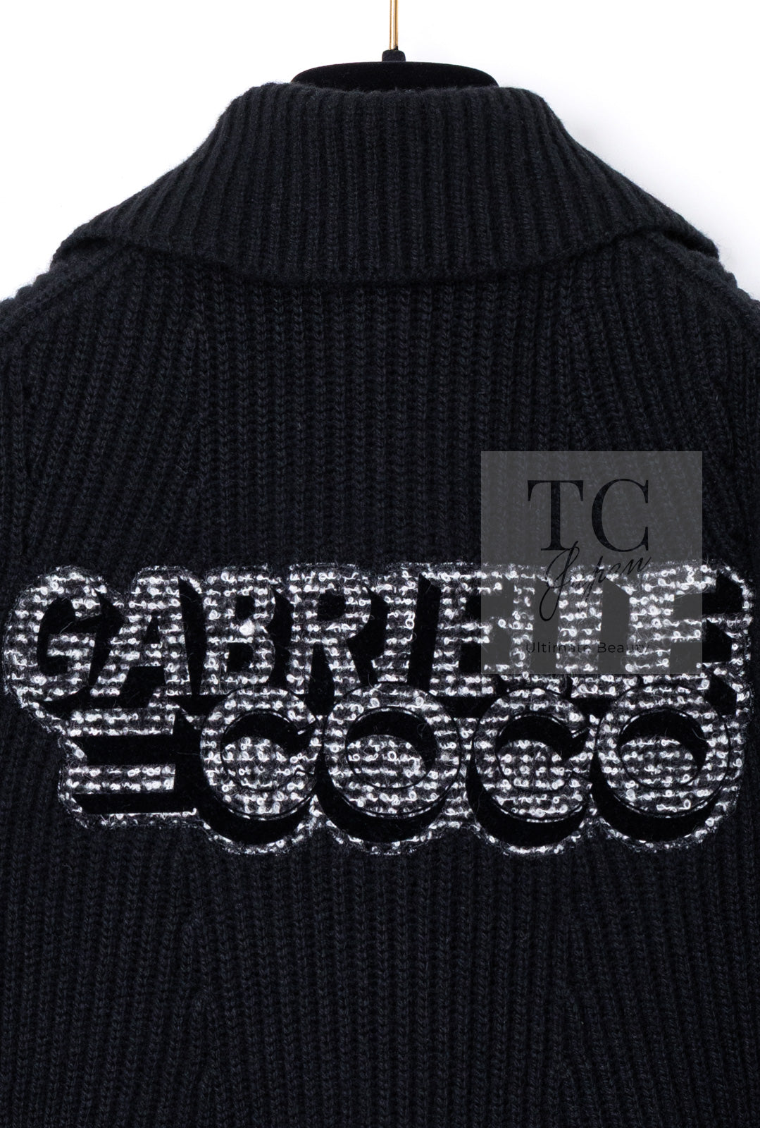 CHANEL 17B Black Gabrielle Coco Cashmere Coat Long Cardigan 38 40 シャネル ブラック ガブリエル ココ カシミア コート ロング カーディガン 即発