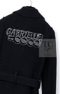 CHANEL 17B Black Gabrielle Coco Cashmere Coat Long Cardigan 38 40 シャネル ブラック ガブリエル ココ カシミア コート ロング カーディガン 即発