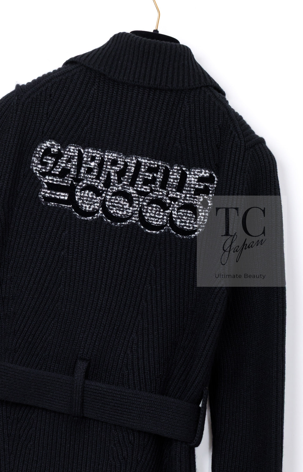 CHANEL 17B Black Gabrielle Coco Cashmere Coat Long Cardigan 38 40 シャネル ブラック ガブリエル ココ カシミア コート ロング カーディガン 即発